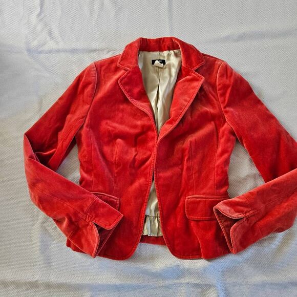 J. Crew Red Velvet Blazer Size 6 - Picture 3 of 7